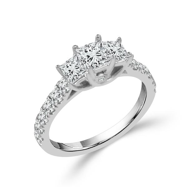 View PRINCESS 3 STONE RING WITH SIDES
